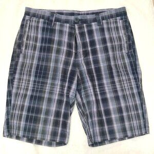 An Original Penguin by Munsingwear Purple Plaid 100% Cotton Shorts Size 32 EUC